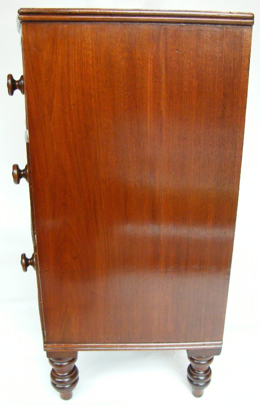024. Antique Georgian Mahogany and Satinwood Bow Front Chest Circa 1800 - Image 6