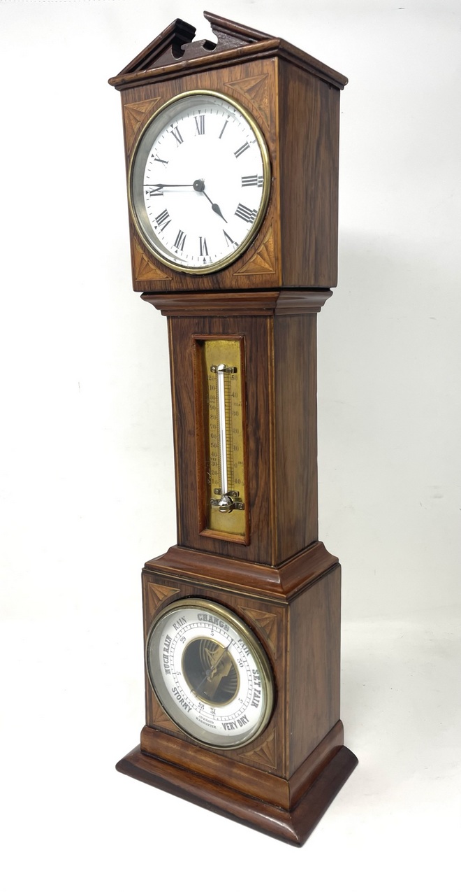 927 Sold Superb Miniature Rosewood Boxwood Longcase Clock late 19thCt - Image 2