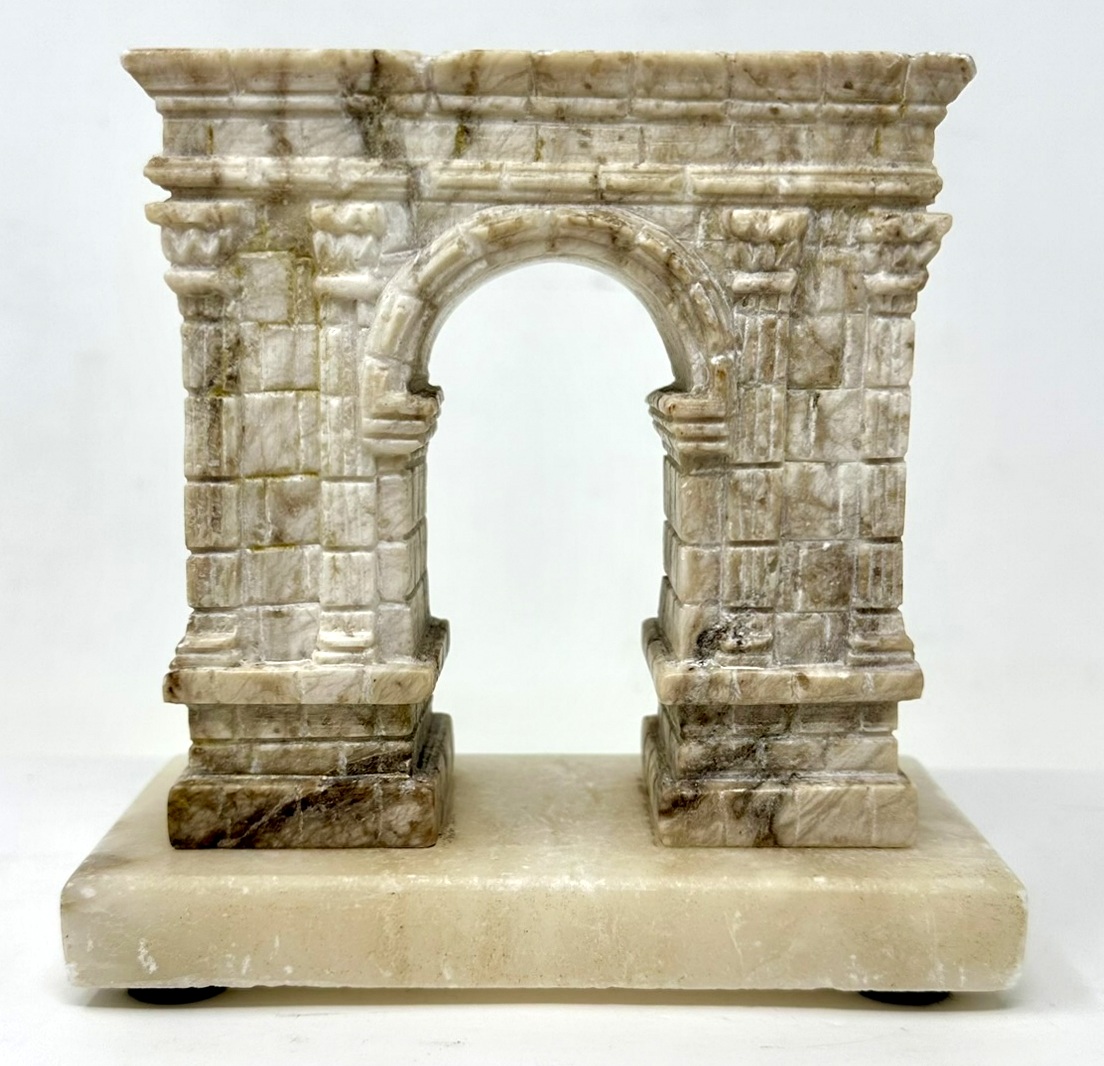 199 Sold Antique Grand Tour Italian Carved Marble Architectural Model Arch of Titus Rome