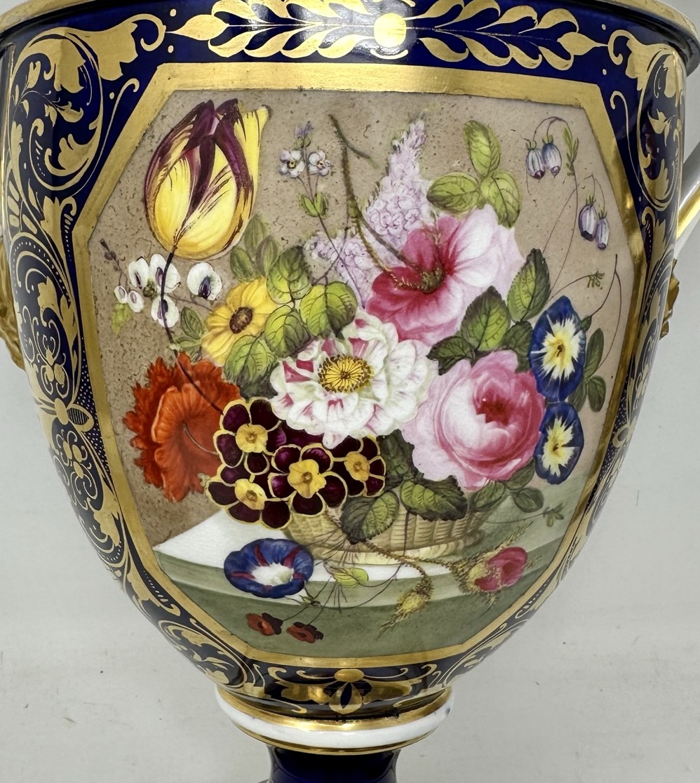 317 Antique Garniture English Royal Crown Derby Porcelain Vases by Thomas Steel 19C - Image 5