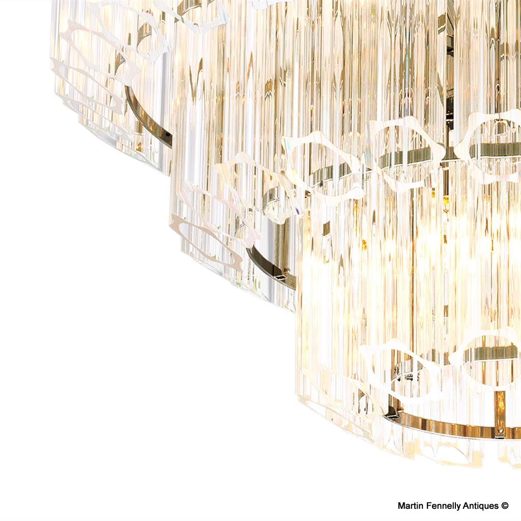 M054 Large Art Deco Design Clear Crystal Chadelier - Vittoria - Eichholtz - Image 4