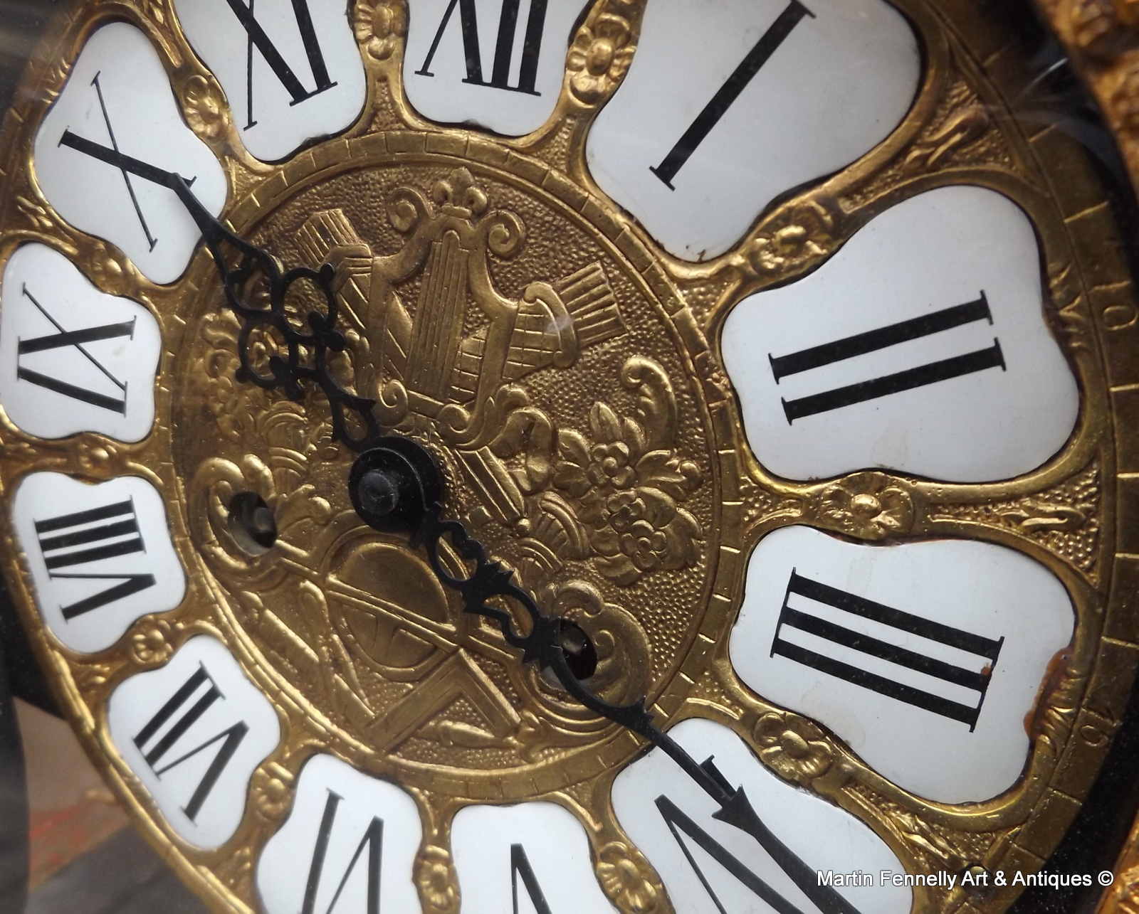 093 French Boulle Ormolu and Tortoise shell inlaid Mantel Clock - Image 4