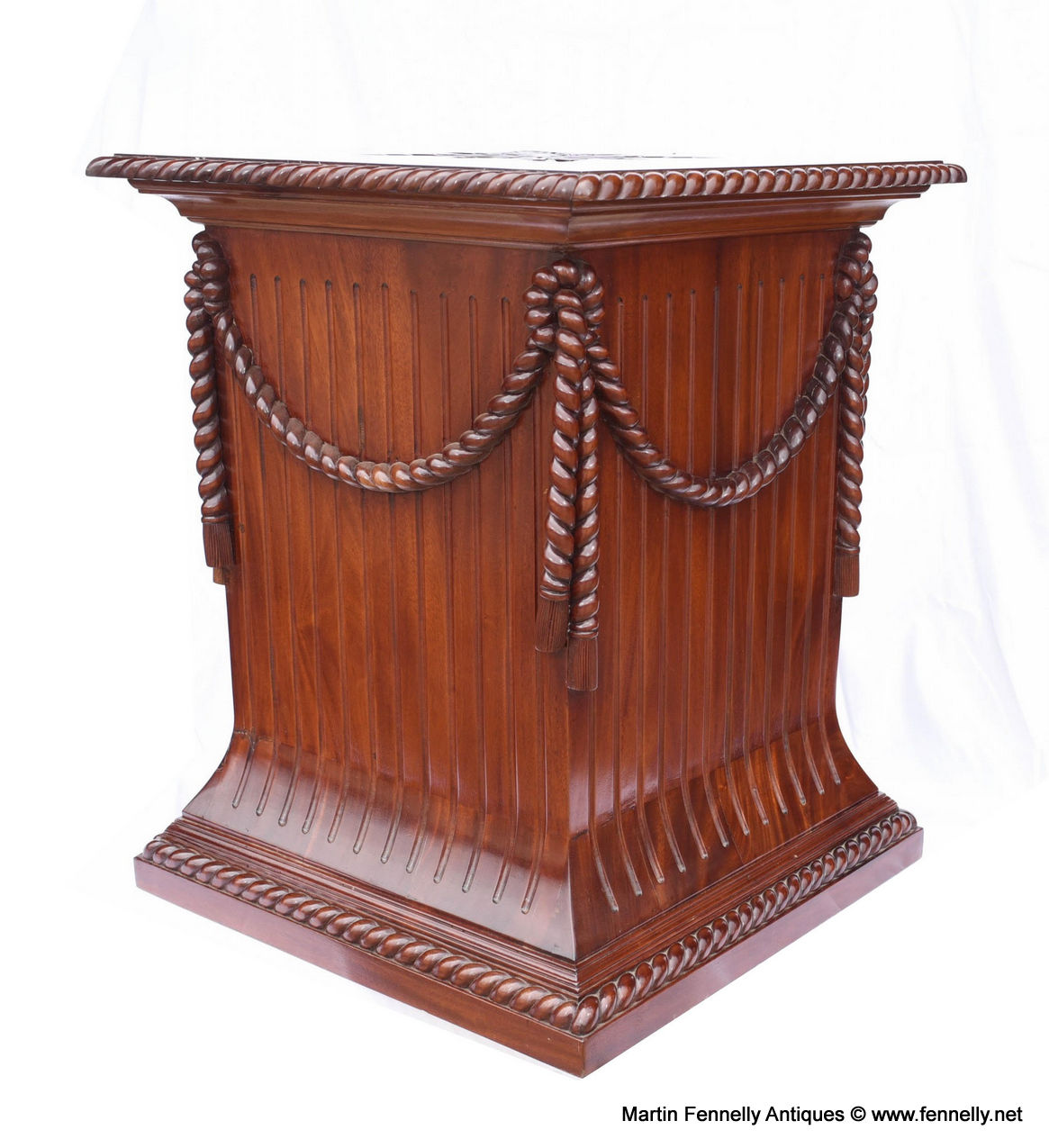934 Pair Regency Pedestal Mahogany Stands - Classical Columns - Image 5