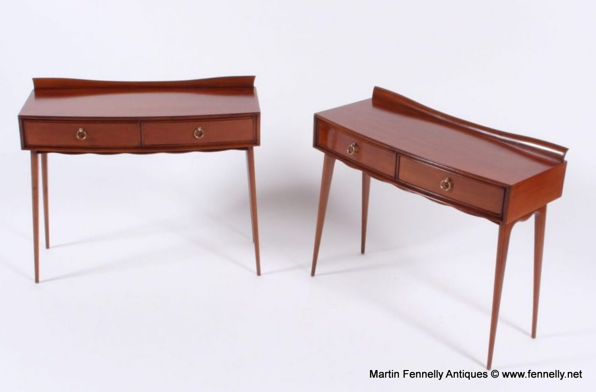 811 Sold Pair Of Elegant Mid Century Italian Bedside Tables - Cherrywood - Image 2