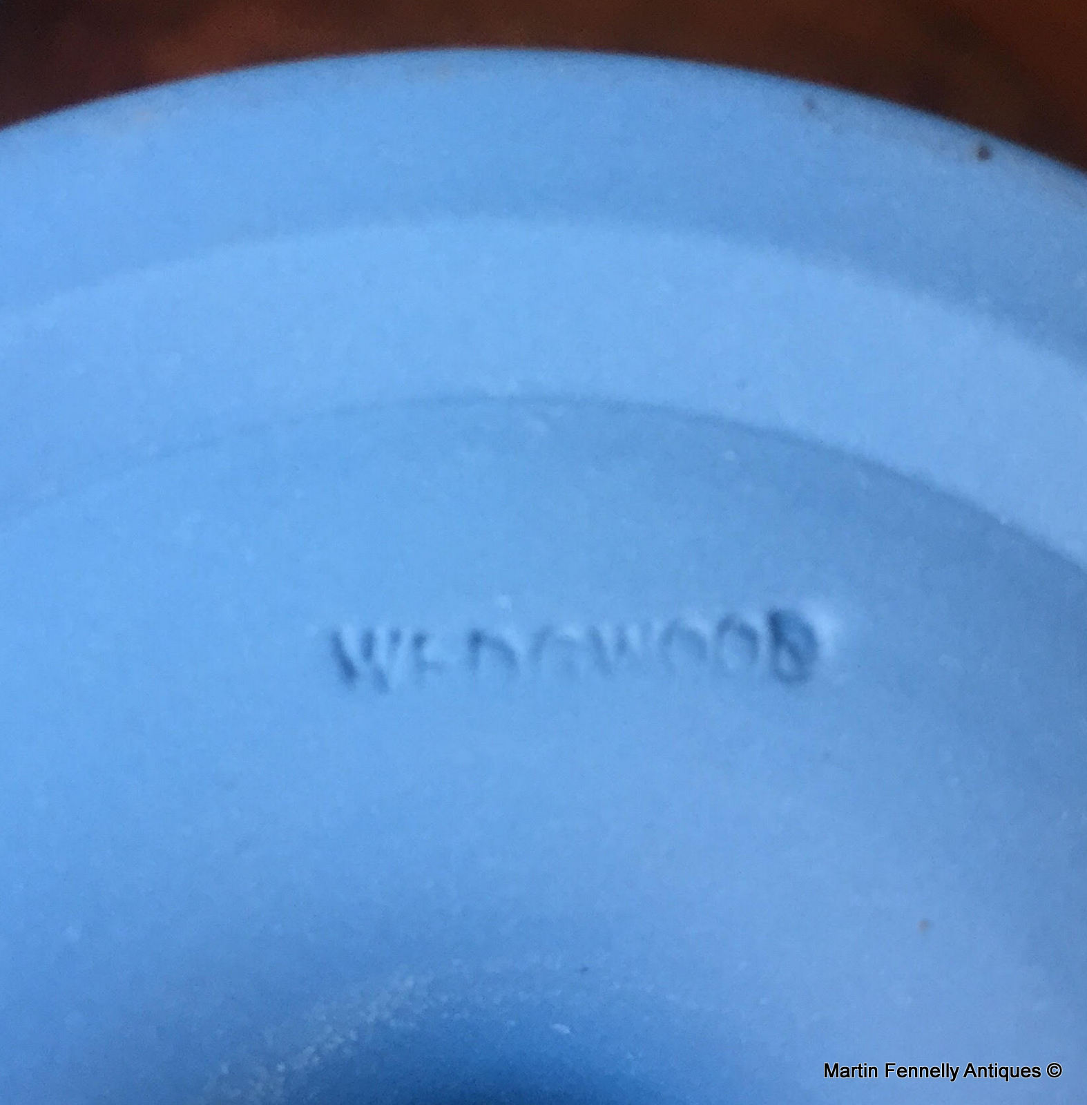 861 Sold Pair Wedgwood (England) Blue Jasperware Arcadian Vases - Image 5