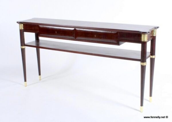 325 Sold Superb Mid Century Italian Console Table - Mahogany