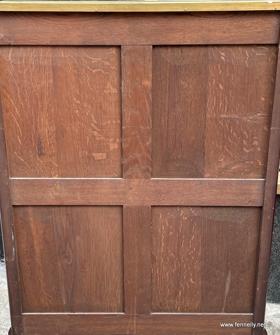 012 Sold Pair French Mahogany and Marble Open Bookcases Circa 1910 - Image 3