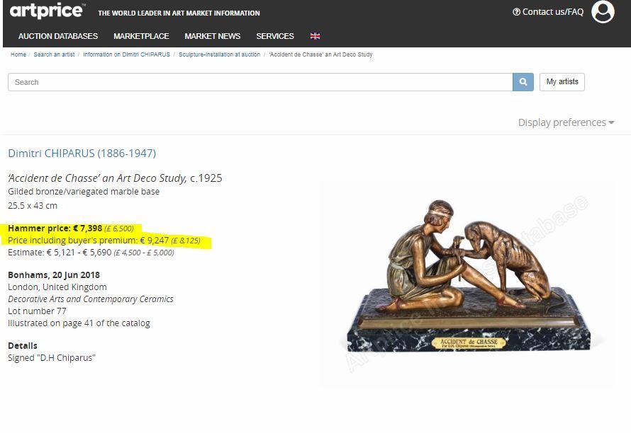 756 Sold Demétre Chiparus (1886 – 1947) - Art Deco - Accident de Chasse - Image 8