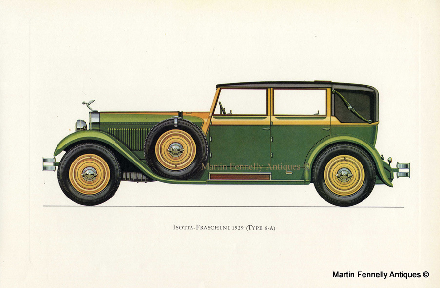 766 Set of Four Framed - Vintage Italian Cars from Veteran and Vintage 1964 - Image 2