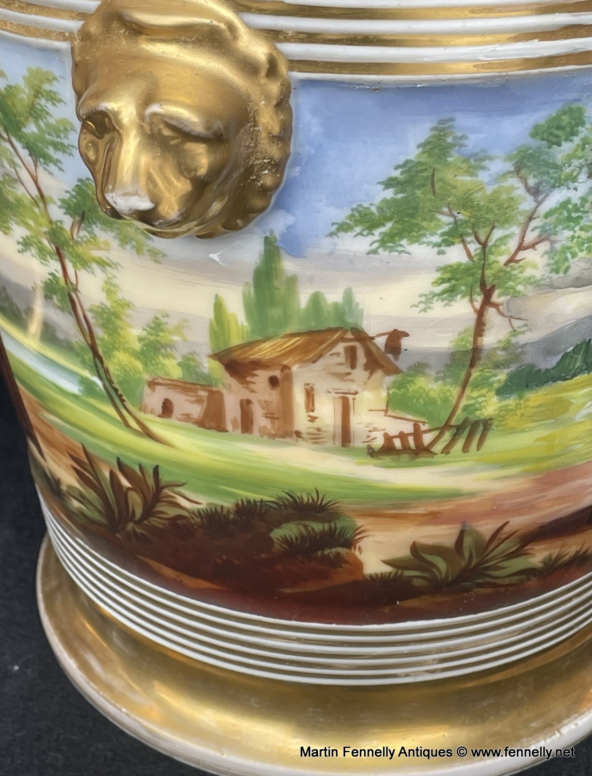 371 Pair of French 1840s Louis-Philippe Paris Porcelain Cachepots with - Hand Painted - Image 5