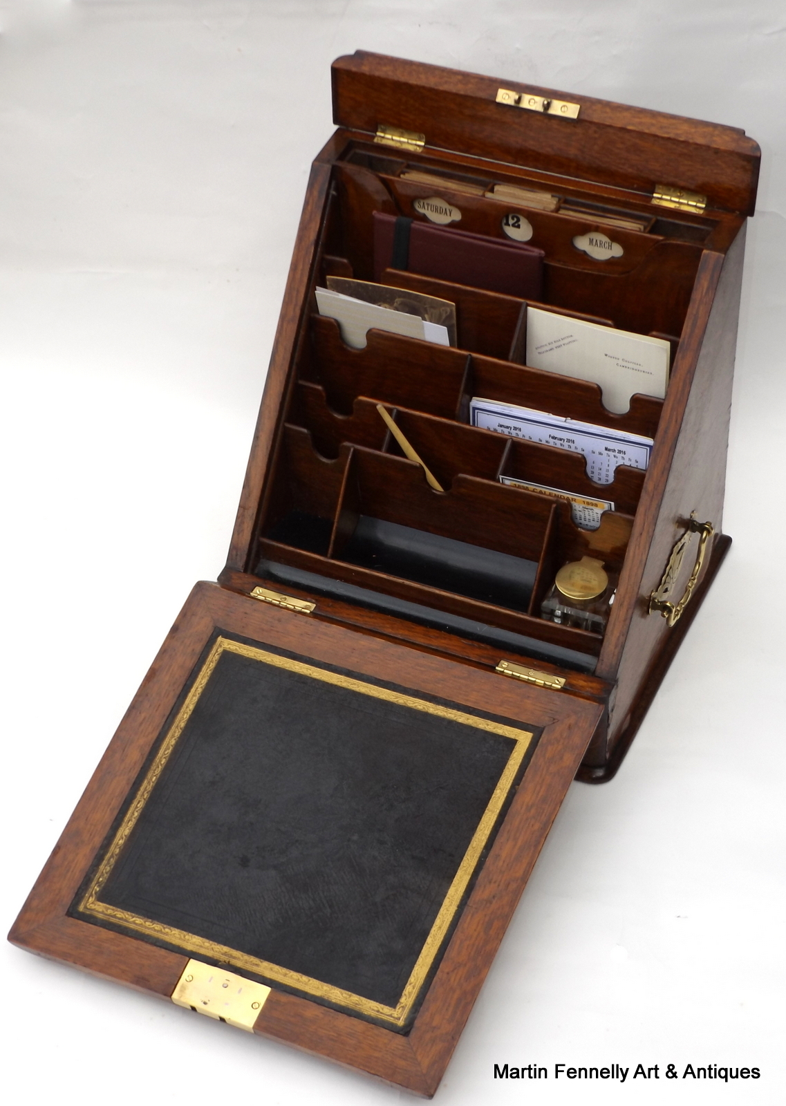 795 Sold Edwardian Desk Box - Oak with Brass Detail - Circa 1900 - Image 3