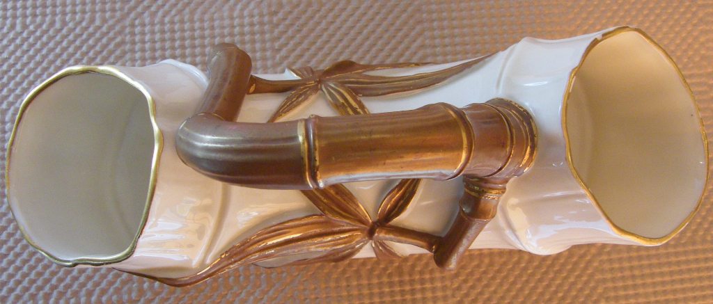 916 English Antique Royal Worcester Blanc de Chine Posie Holder - Image 3