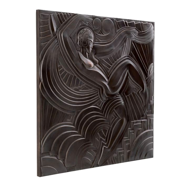 227 Sold Large Bronze Patinated Plaque - Folies Bergere Wall Plaque - Image 2