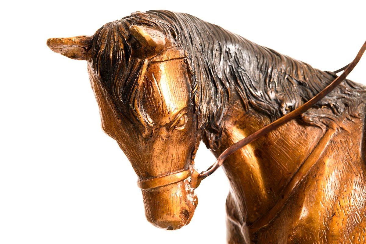 028 Large Bronze Sculpture of a Young Man on Horseback - Image 8