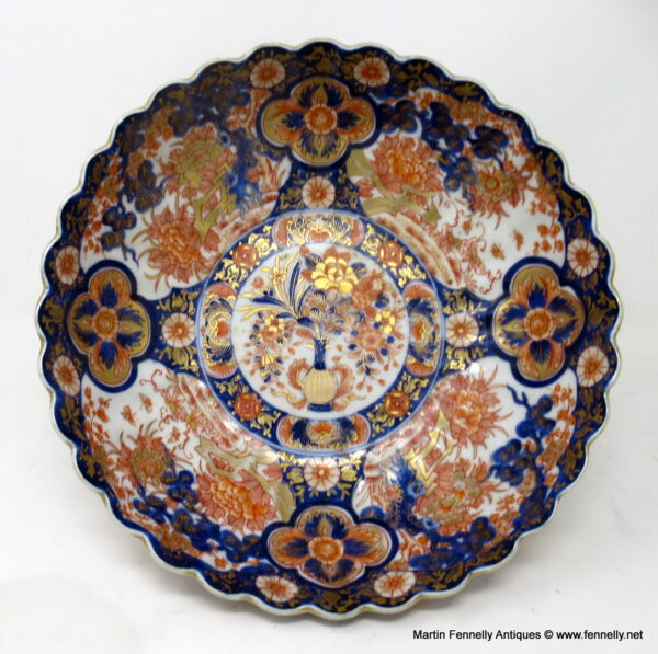 553 Sold Antique Japanese Imari Porcelain Bowl Centerpiece by Fukazawa Koransha Japan