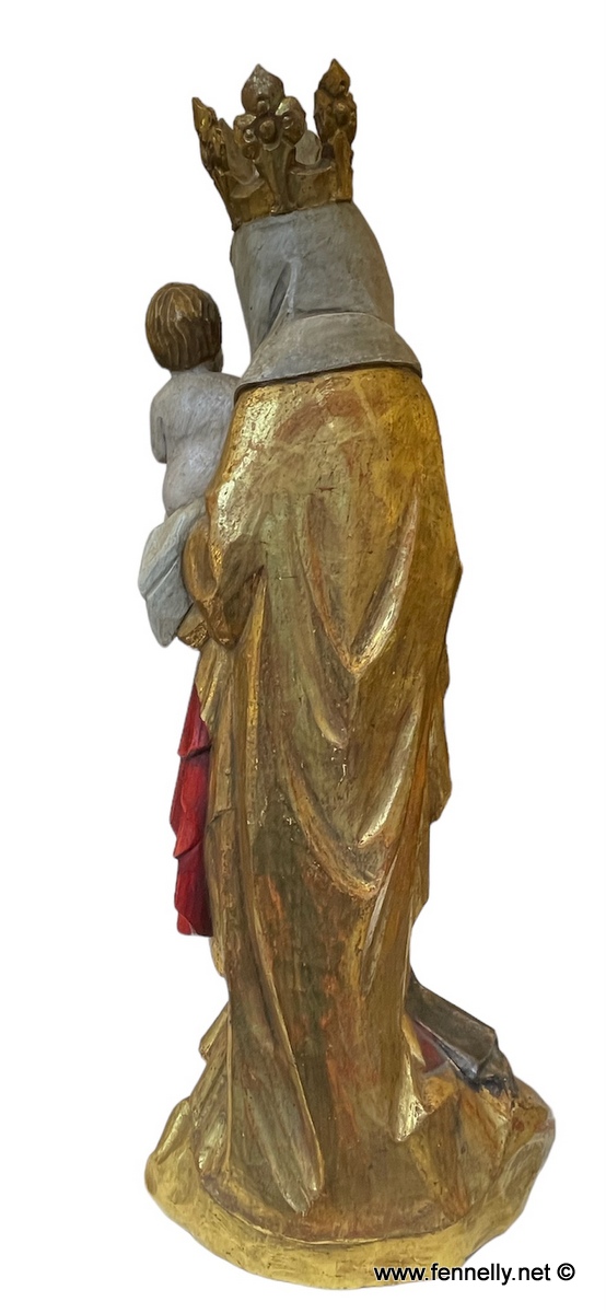 039 Sold Rare Italian Madonna and Child - Carved Wood - Salzburg Tradition - Image 2
