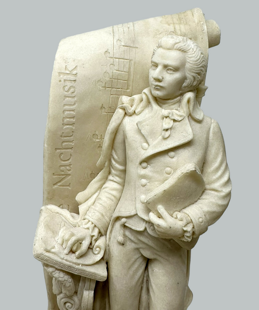 299 Pair Vintage Musical Figural Sculptors Male Book Ends Wolfgang Amadeus Mozart - Image 4