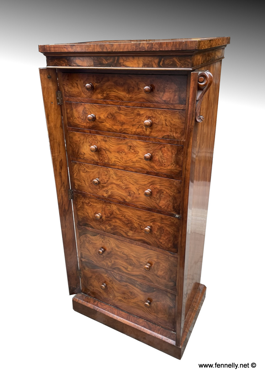 635 Sold Rare Walnut Wellington Chest - Circa 1860 - Image 3