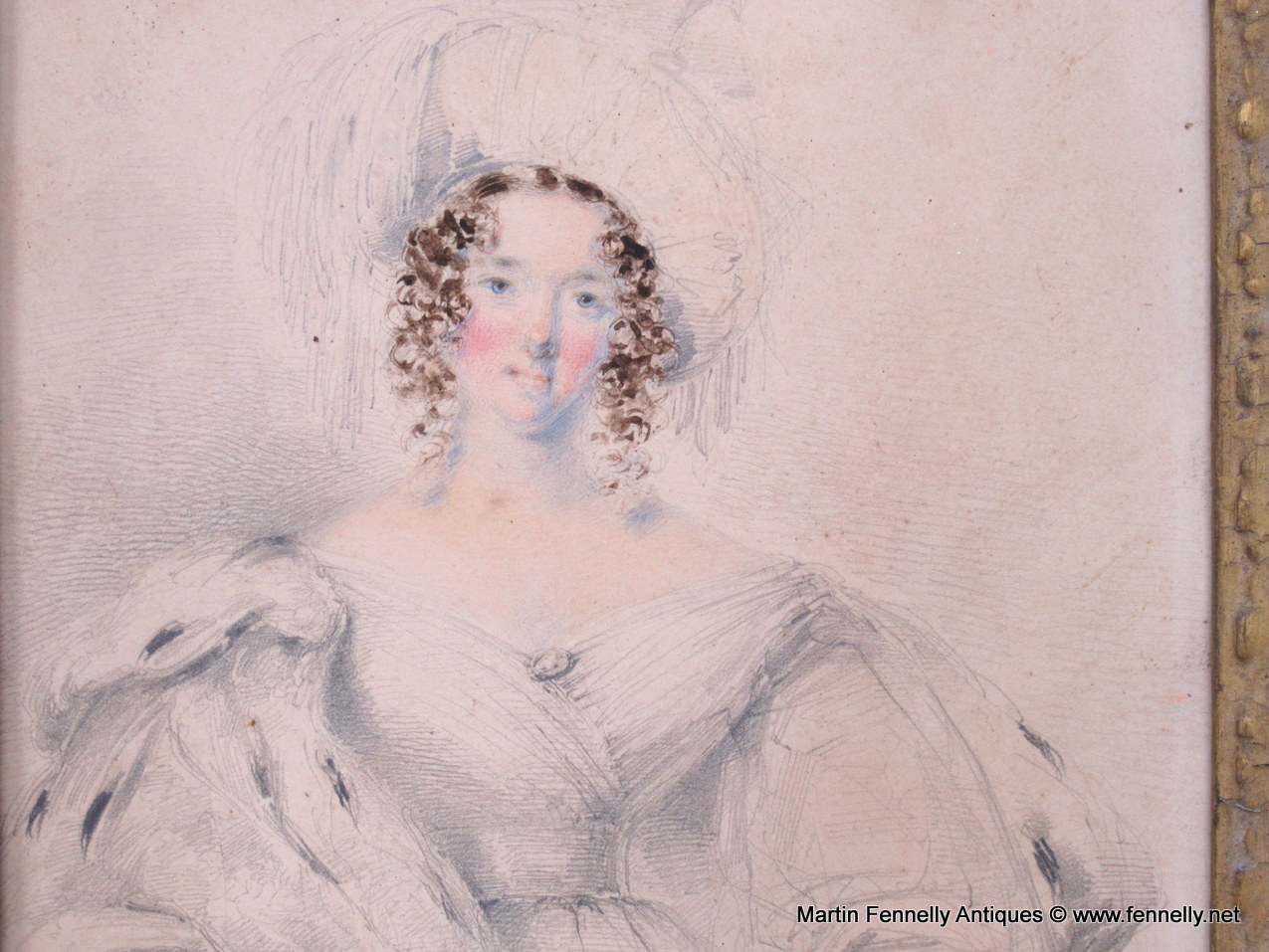 013 Portrait of a Lady - Edward Hayes RHA (1797-1864) - Framed Watercolour and Pencil - Image 4