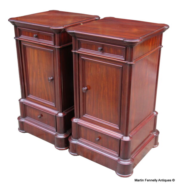 951 Sold Superb Pair of French Mahogany Side Cabinets - Circa 1900