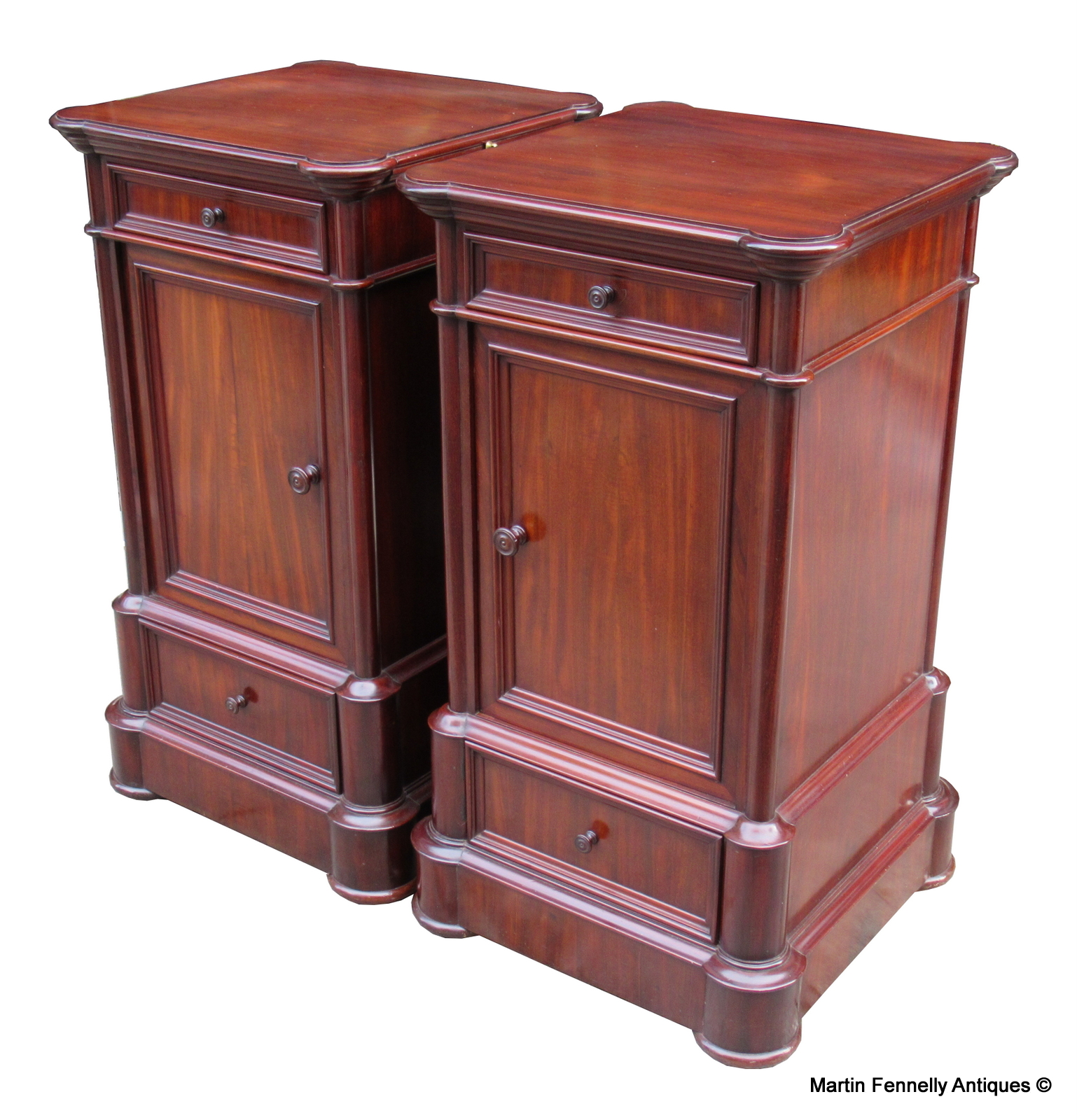951 Sold Superb Pair of French Mahogany Side Cabinets - Circa 1900