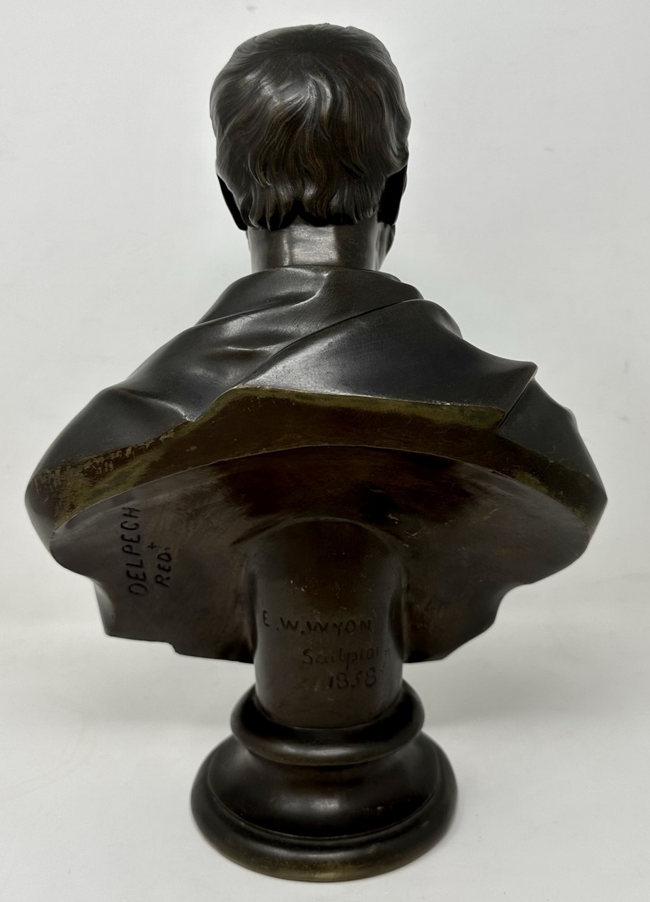 768 Antique Male Bronze Bust George Stephenson Railways Interest Edward William Wyon - Image 4