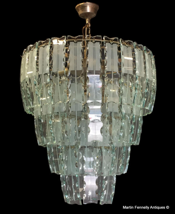267 Large Rare Italian Chandelier Circa 1950