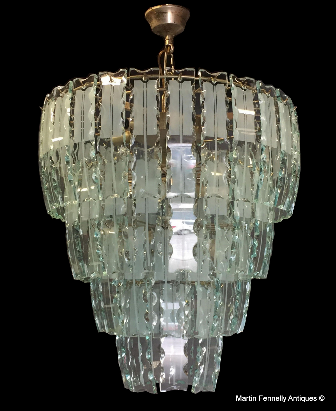 267 Large Rare Italian Chandelier Circa 1950