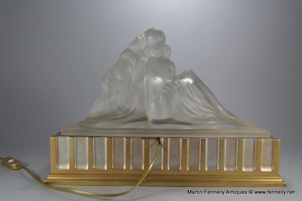 608 Sold Rare Art Deco Lamp - Sabino - Signed and Numbered - Image 6