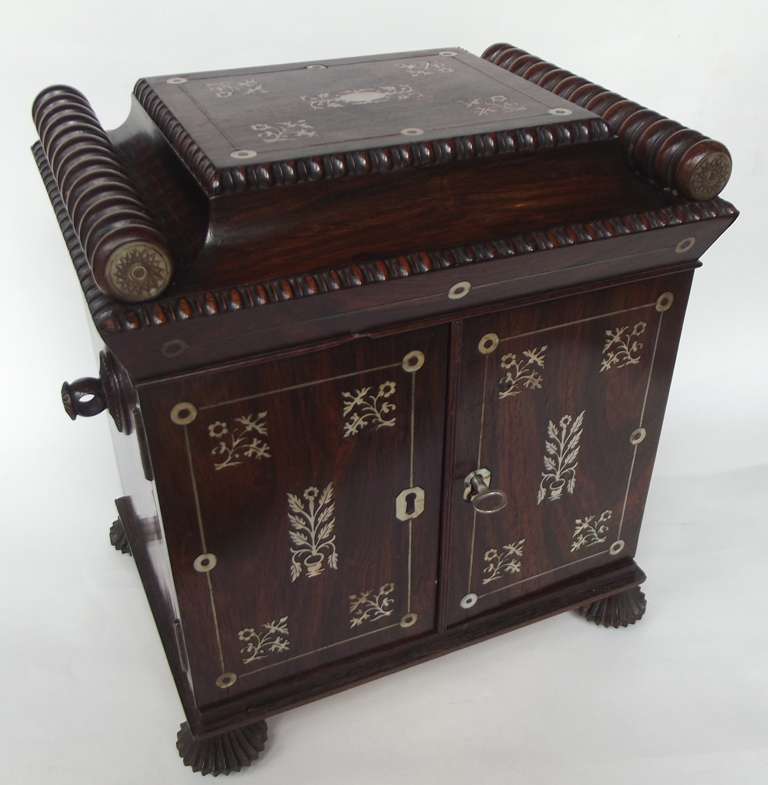 251 Sold Regency Rosewood Mother of Pearl Jewellery Casket 19th Ct - Image 3