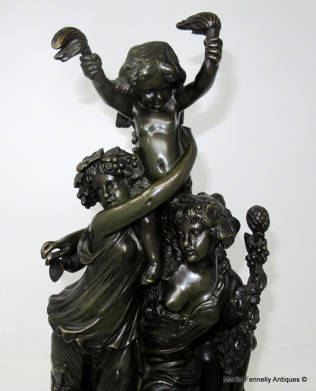 250 Sold French Figural Bronze “Triumph of the Vine” Signed Edmond Louis Auguste Leveque 19thCt - Image 2
