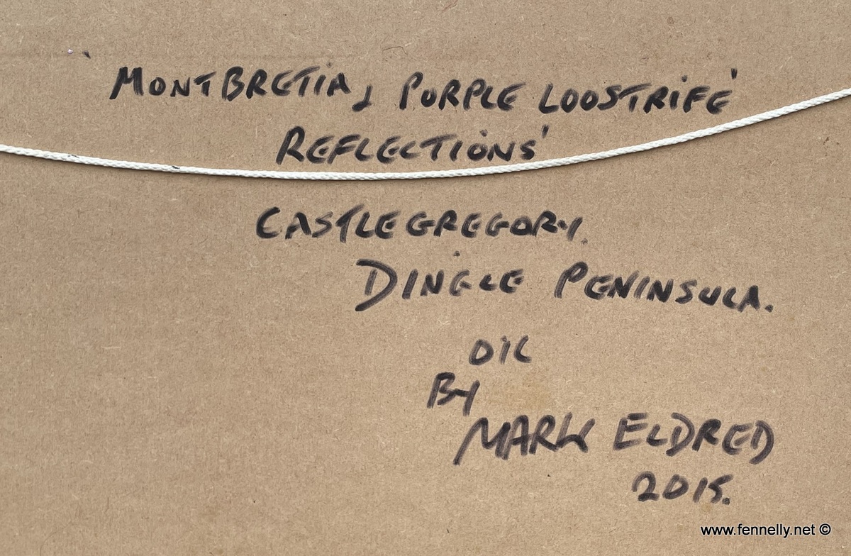 268 Sold Mark Eldred - Oil on Board - Montbretia and Purple Loostrife Reflections - Image 4