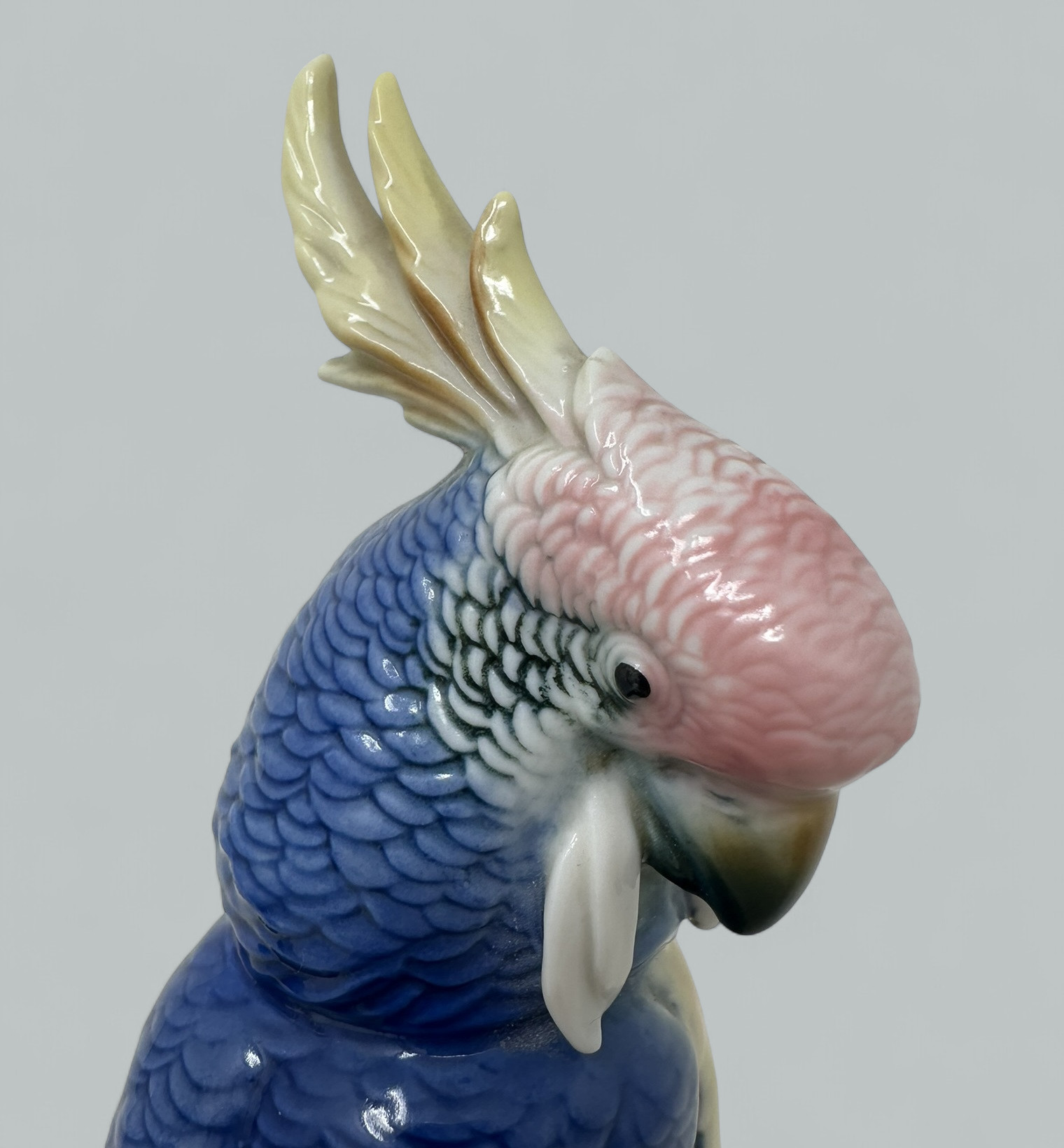 435 Pair Antique German Porcelain Birds Parakeets - Cockatoo Karl Ens - Image 5