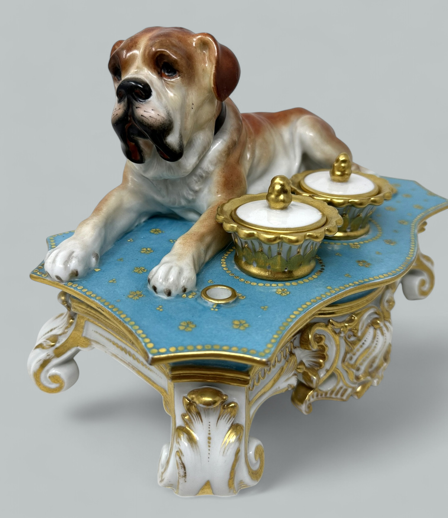 119 Antique French Porcelain Jacob Petite Desk Set Inkstand Provenance Ava Gardner - Image 5