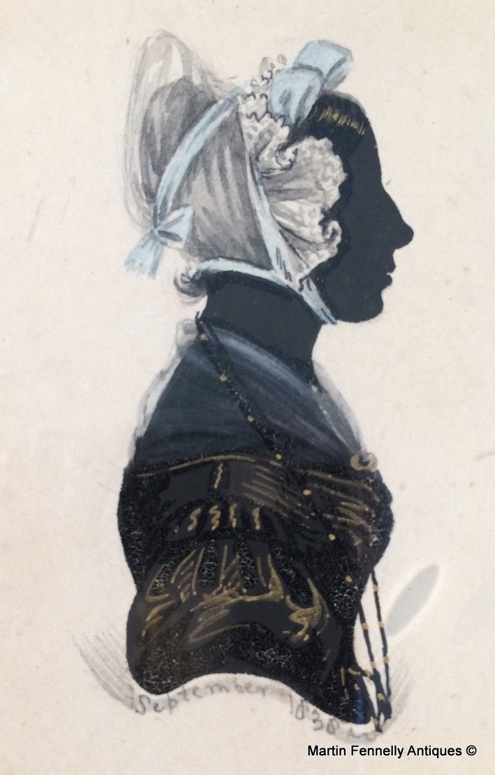 263 Sold Pair Silhouettes Rosewood Frames 1838 Attributed to James Holmes - Image 4