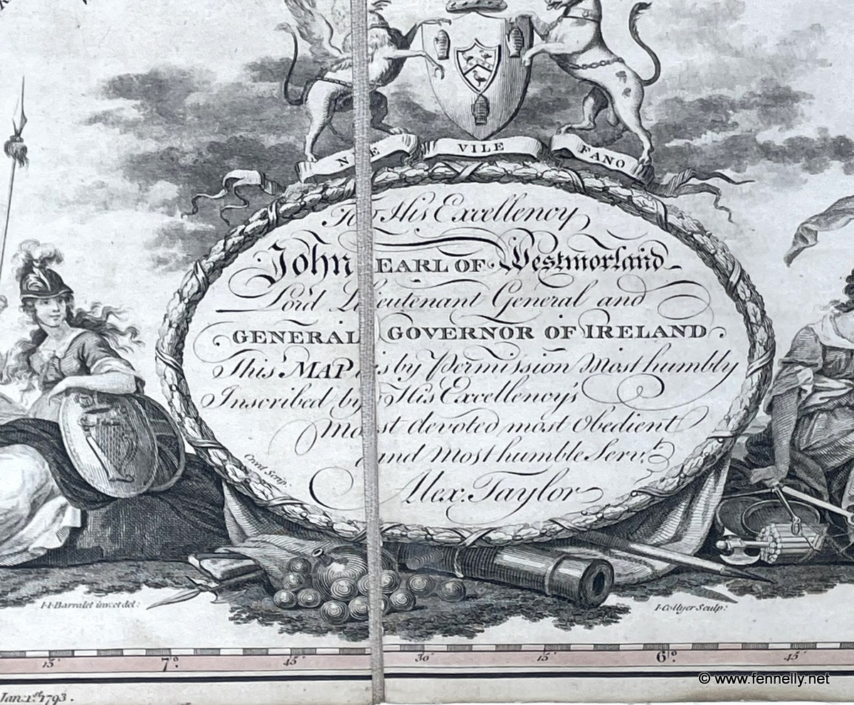 133 Framed Map of Ireland - 1793 - Alexander Taylor - Excellent Condition - Image 4