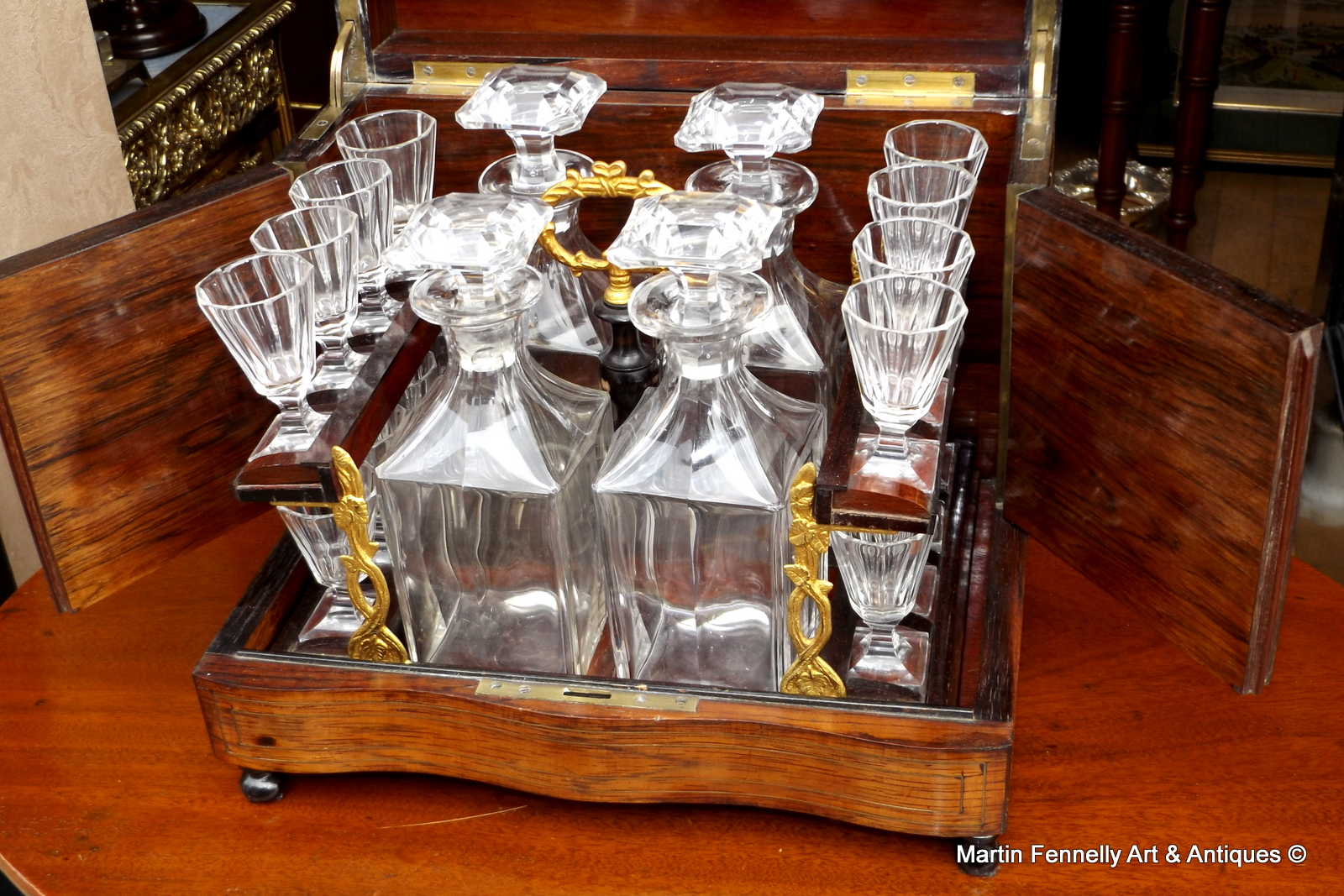 802 French Tantalus - Rosewood - Circa 1880 - Image 6