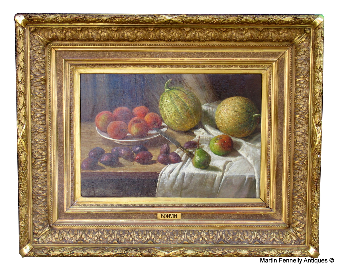 571 Sold Francois Bonvin (French, 1817-1887) - Framed Still Life of Fruit - Image 2