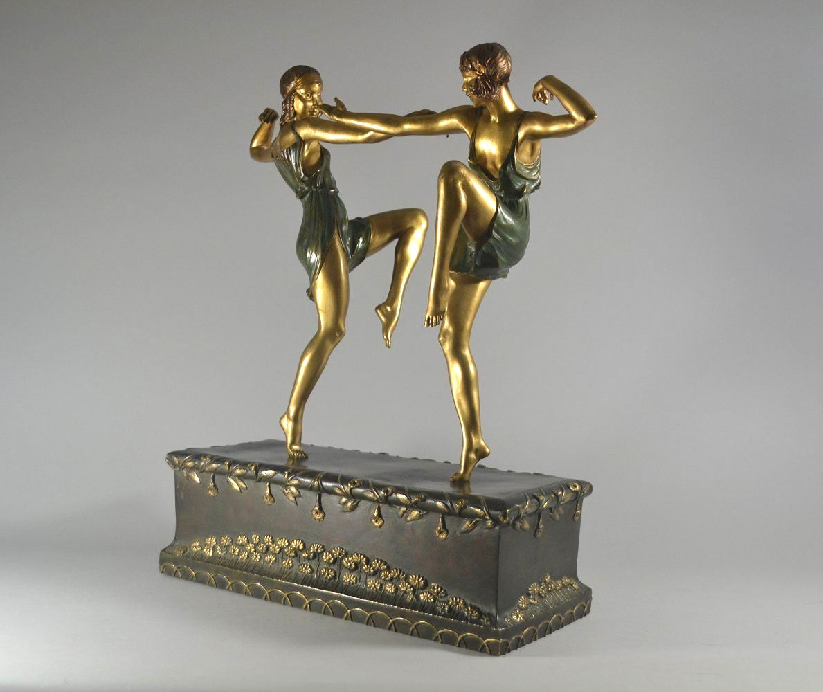 750 Sold Rare Bronze - Art Deco - The Dancers - Georges Duvernet - Circa 1930 - Image 5
