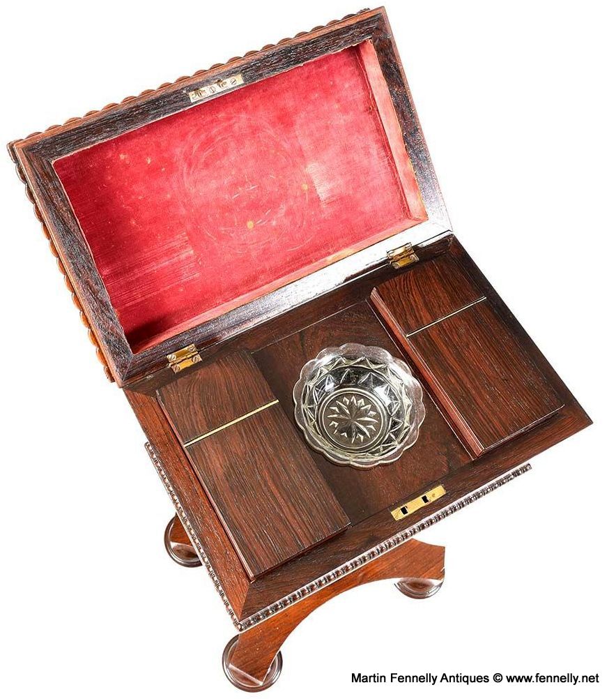 132 Sold Antique Flame Mahogany English Regency Tea Poy Gillows Lancaster Tea Caddy 19 Ct - Image 4