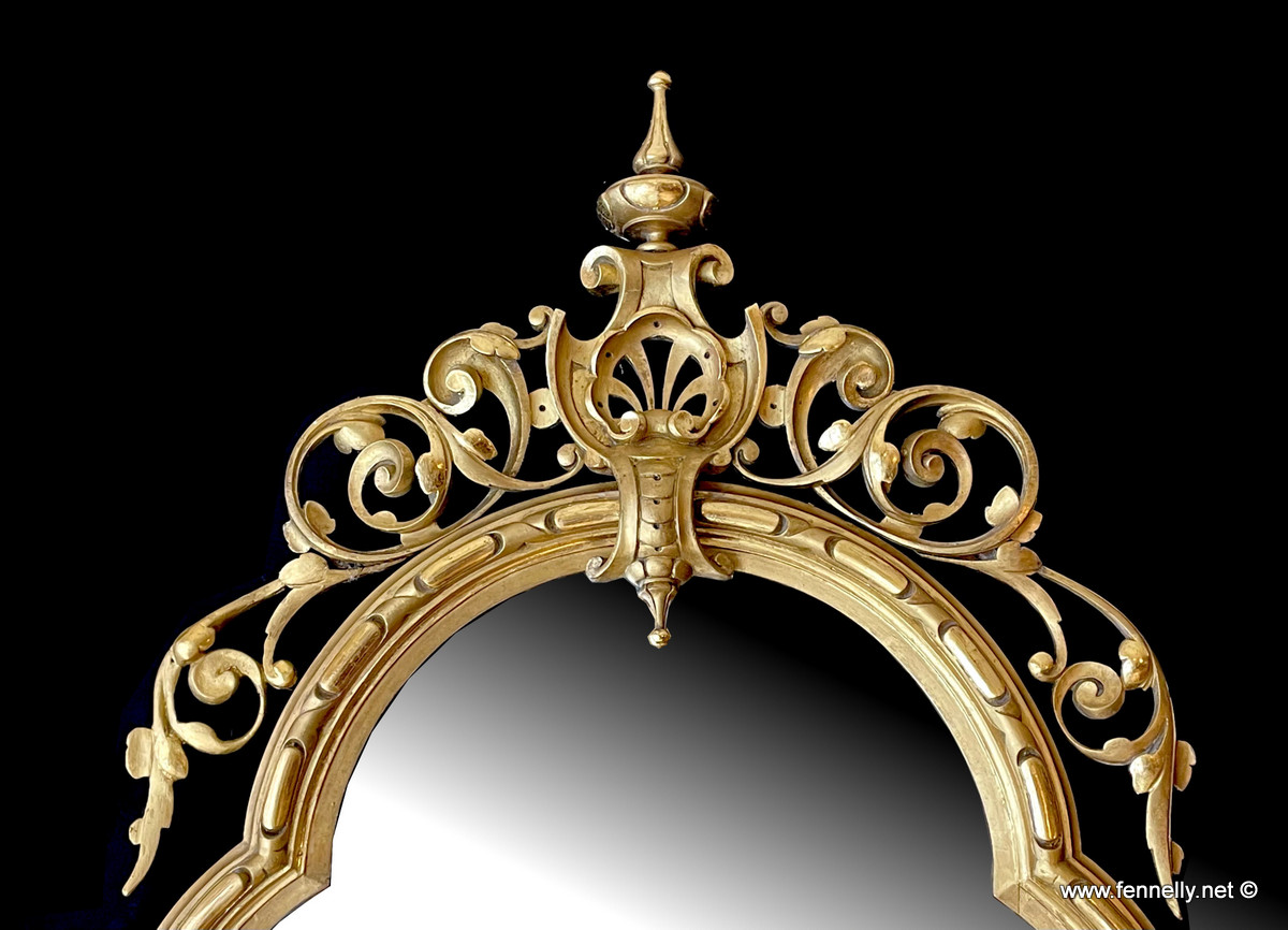 173 Stunning English Girandole Mirror - Victorian - Carved Wood - Image 3