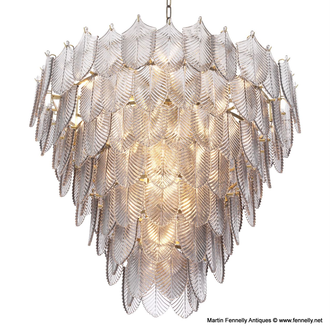 617 Smoked Glass with Brushed Brass Chandelier - Verbier - Large - Image 2