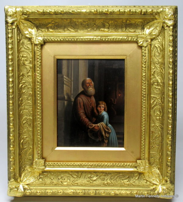 062 Sold Miniature Oil Painting on Canvas Italian Old Master 19th Century