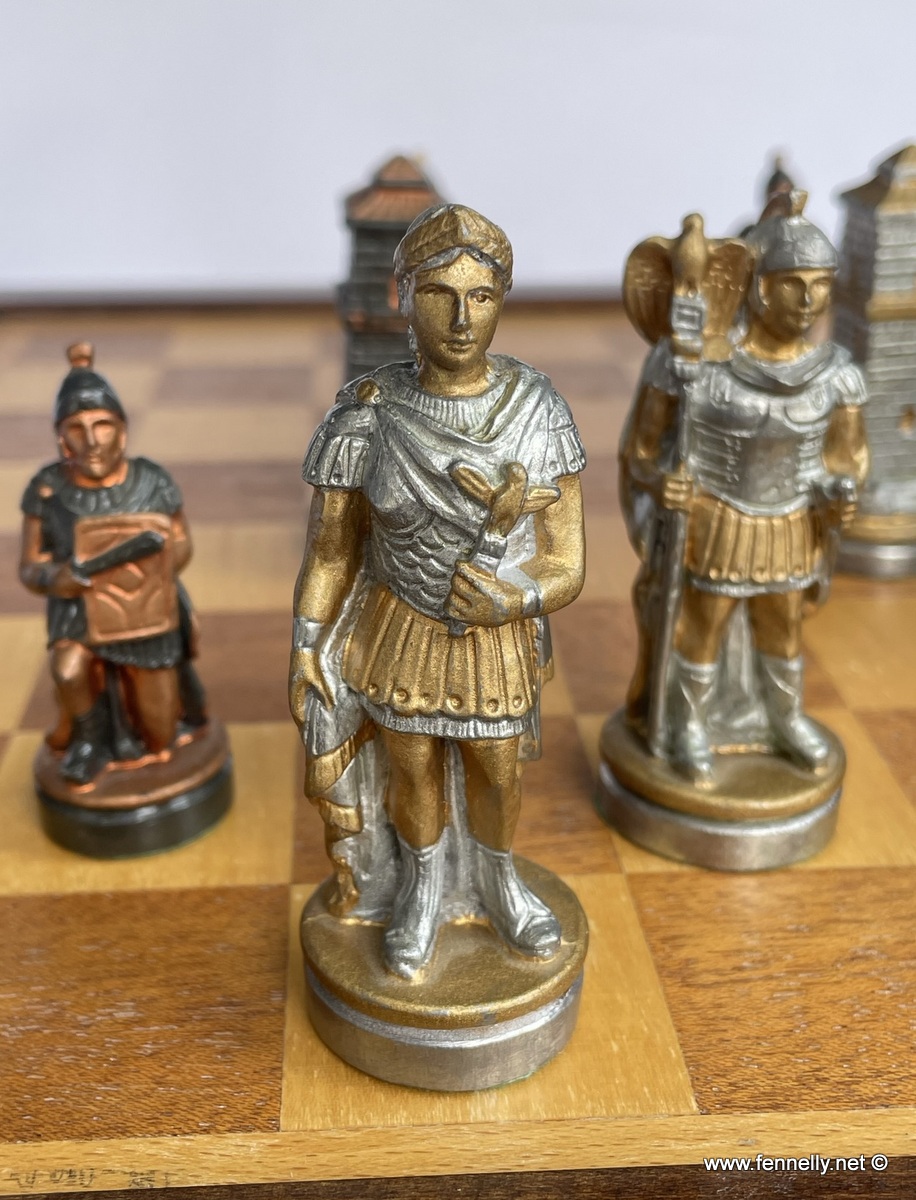482 Sold Chess Set - Roman Themed - Original Board and Storage - Image 5