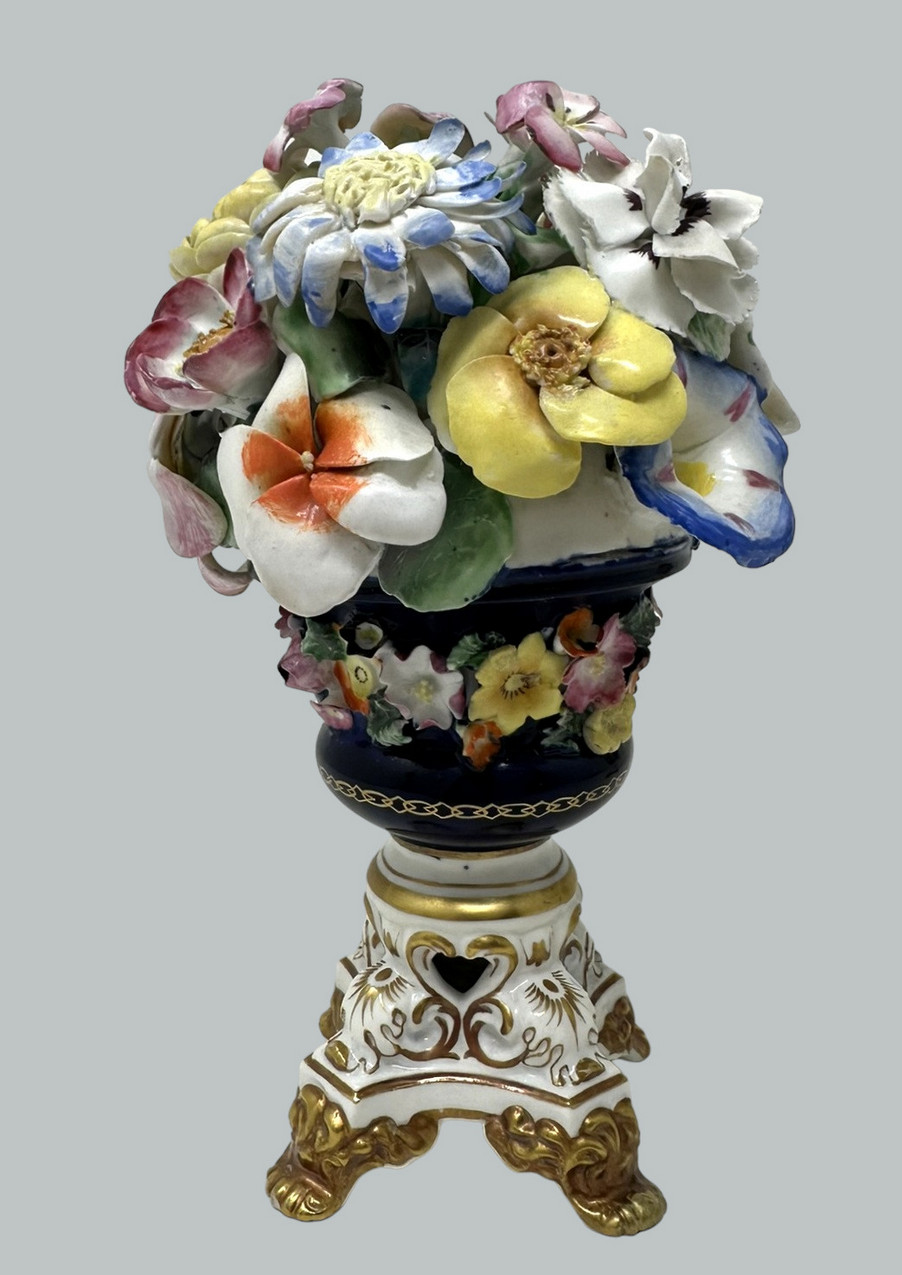 367 Sold Antique Regency English Crown Derby Porcelain China Pair Urns Vases 1815-1825 - Image 4