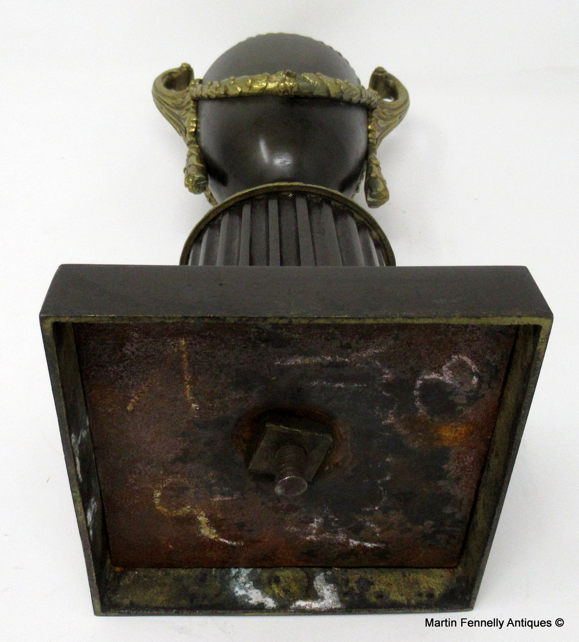 303 Sold Fine Pair English Ormolu Bronze Empire Urns 19thCt - Image 7