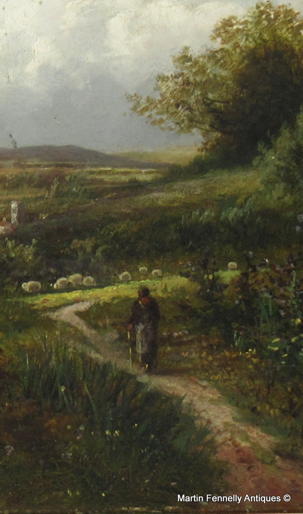 332 Sold Carl Brennir 1850-1920 Landscape View Oil on Canvas 19thCt - Image 4