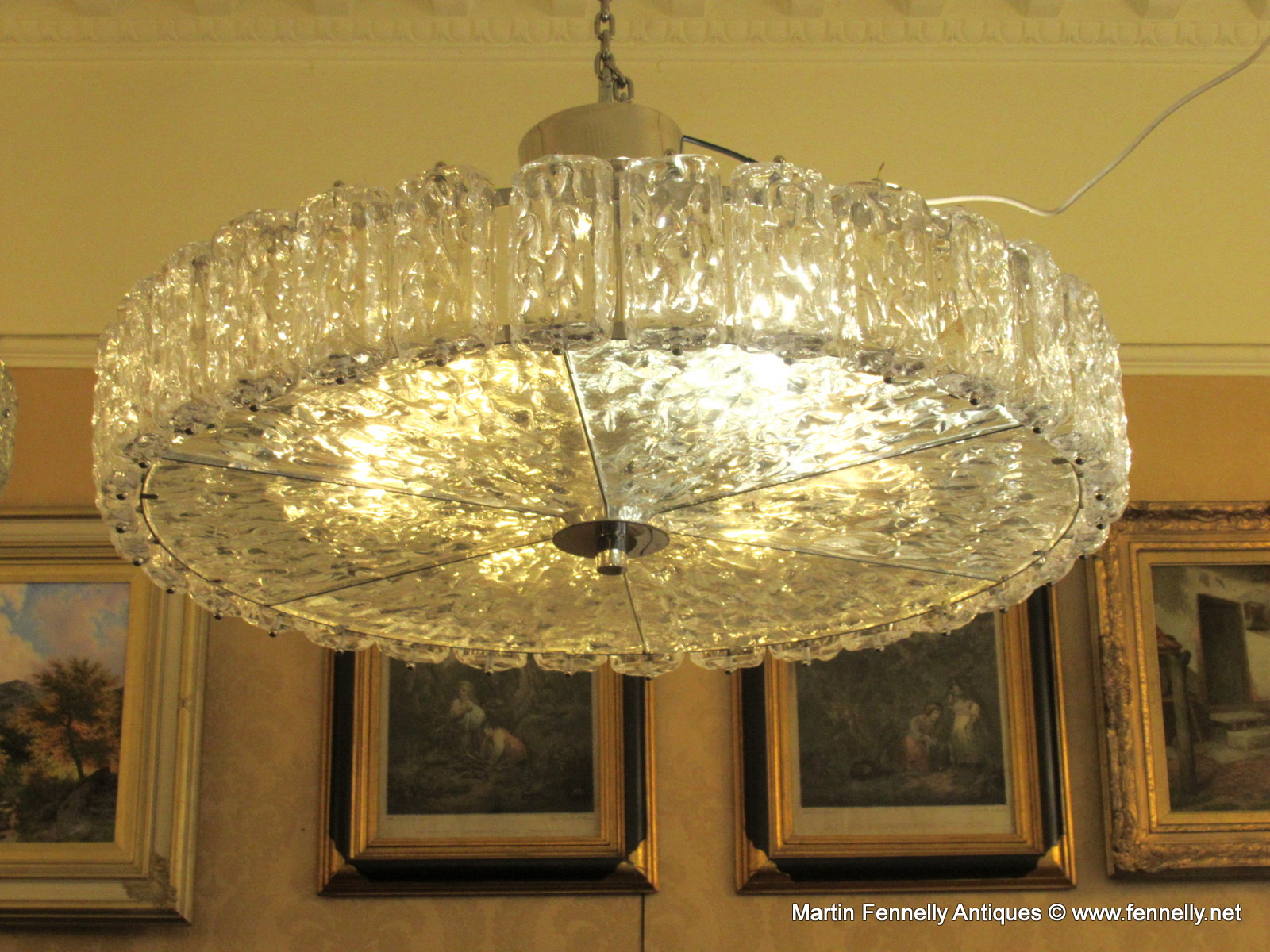 237 Sold Spectacular Pair of Murano Crystal Mid Century Chandeliers Circa 1950 - Image 3