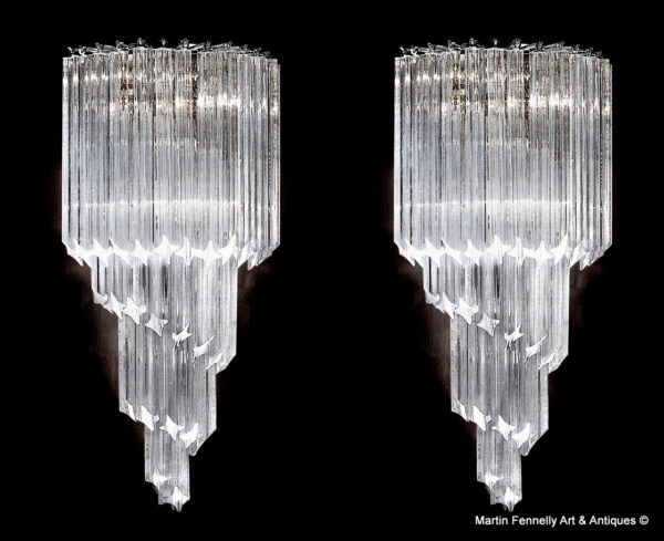 178 Sold Pair of Venini Murano Wall Lights - Large - Super Quality
