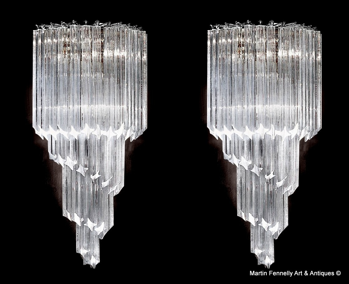 178 Sold Pair of Venini Murano Wall Lights - Large - Super Quality